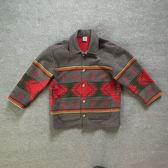 Purple Sage Handcrafted Pendleton Wool Jacket Native Western USA Made L Folk Art - Picture 11 of 16